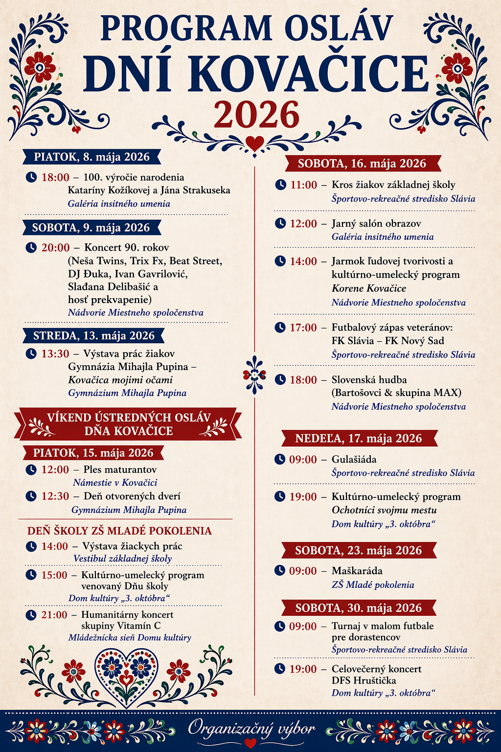 Dni Kovačice aj tohto roku prinesú bohatý program