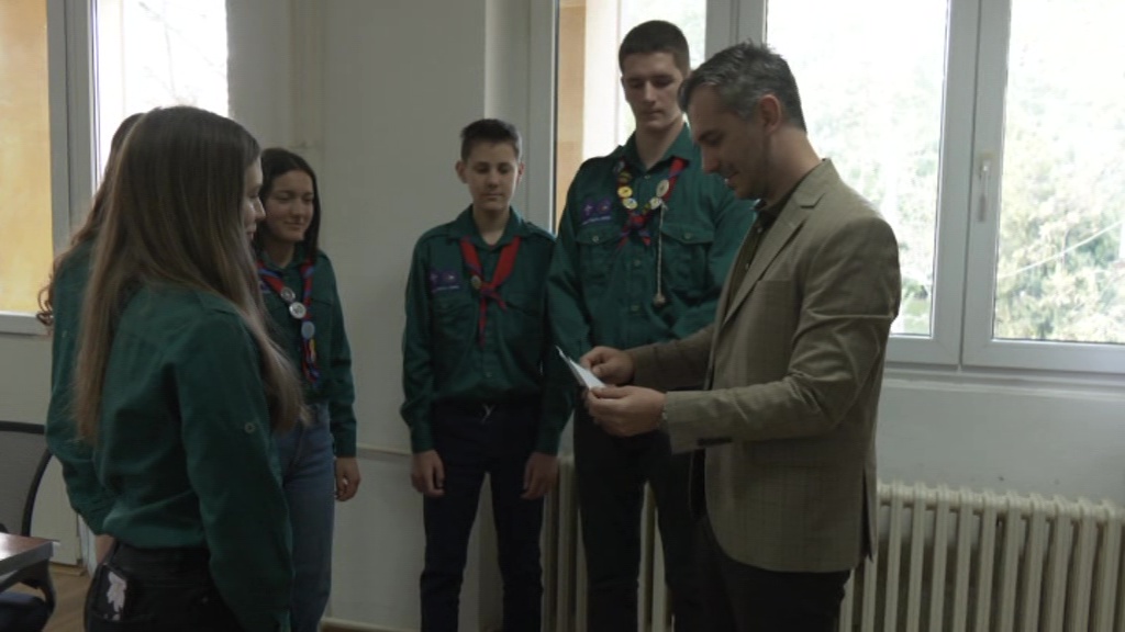 Skauti v kabinete predsedu obce