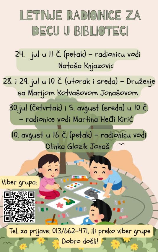 Kreativno leto u Kovačici: Počinju radionice koje spajaju igru i znanje