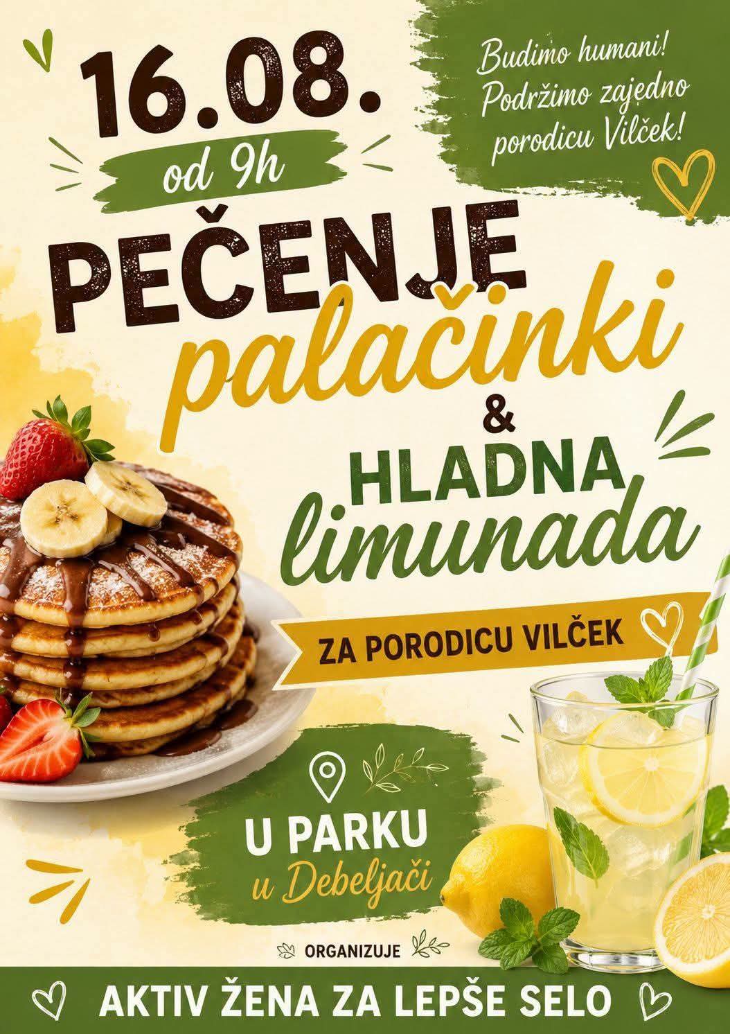 Humanitarna akcija u Debeljači: palačinke i limunada za porodicu Vilček