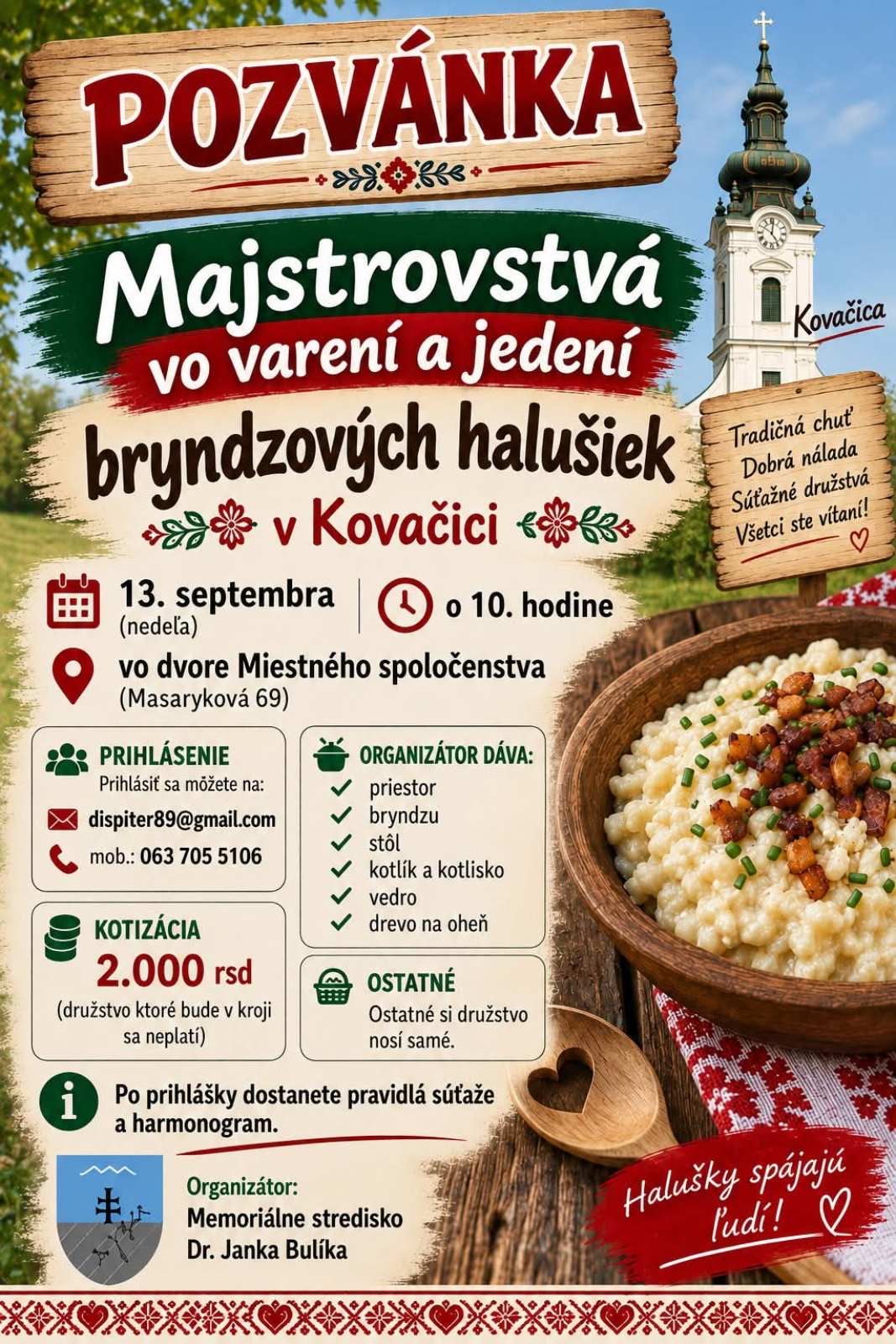 Bryndzové halušky spoja milovníkov tradičných chutí v Kovačici