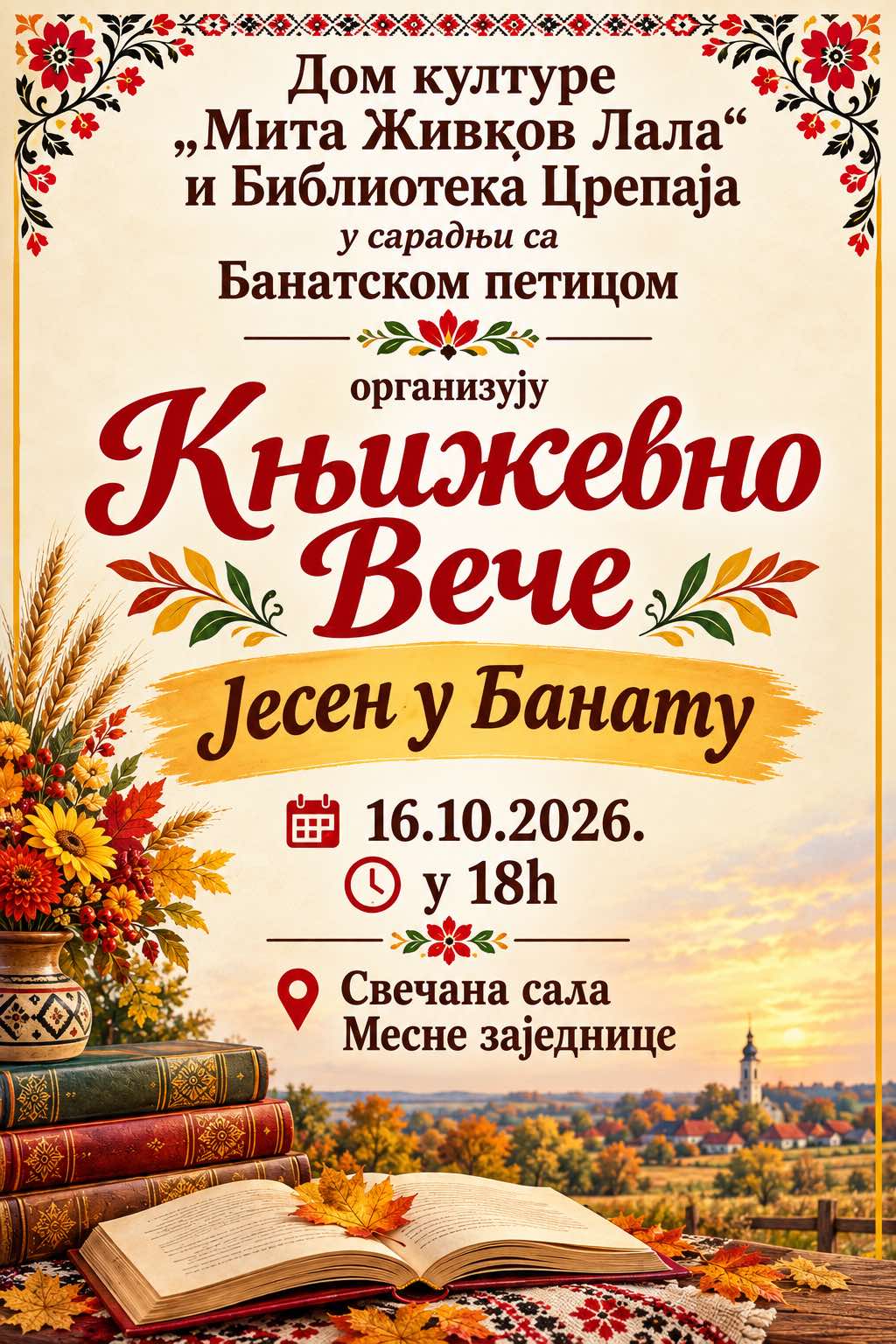 „Jesen u Banatu” okuplja više od 20 pesnika u Crepaji